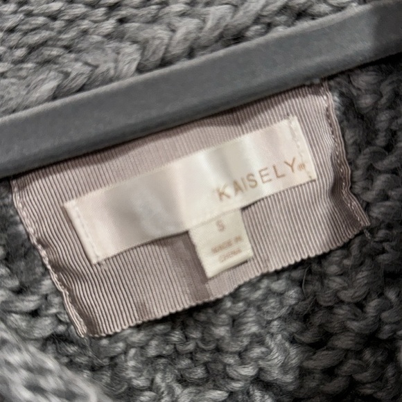 Kaisely sweater knit gray short sleeve alpaca wool acrylic blend small - Picture 3 of 6